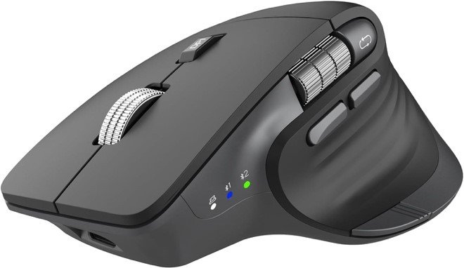 Wireless Bluetooth Mouse, Ergonomic Rechargeable Silent Mouse with Multi-Device, Adjustable DPI, Flying Scroll & Thumb Wheel, Bluetooth Mice for Laptop, Computer, Tablet, Smartphone (Black)